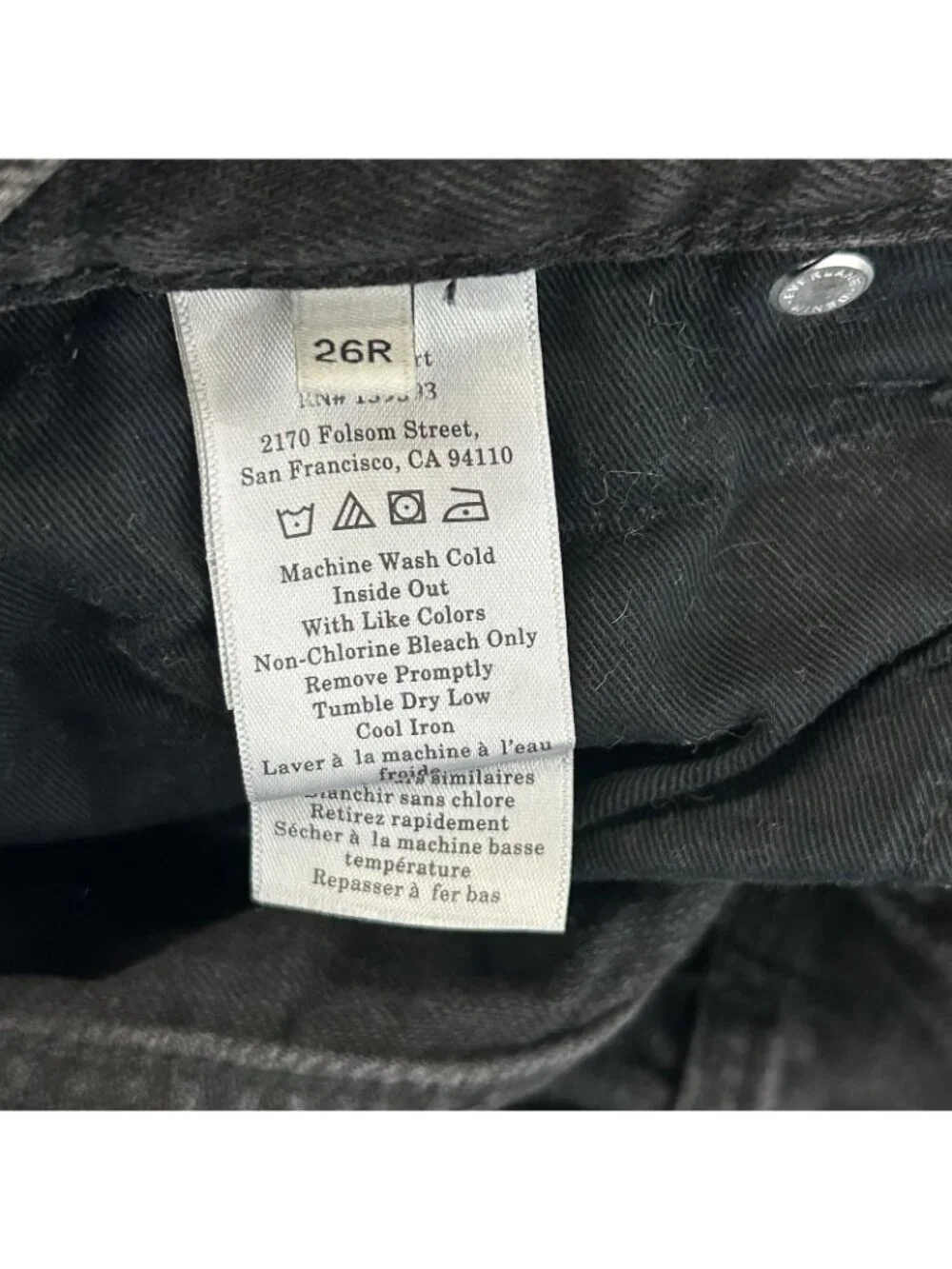 Everlane Woman's The OG Baggy Denim Jean Short Women’s 26R Black High Rise 8” - Picture 9 of 12
